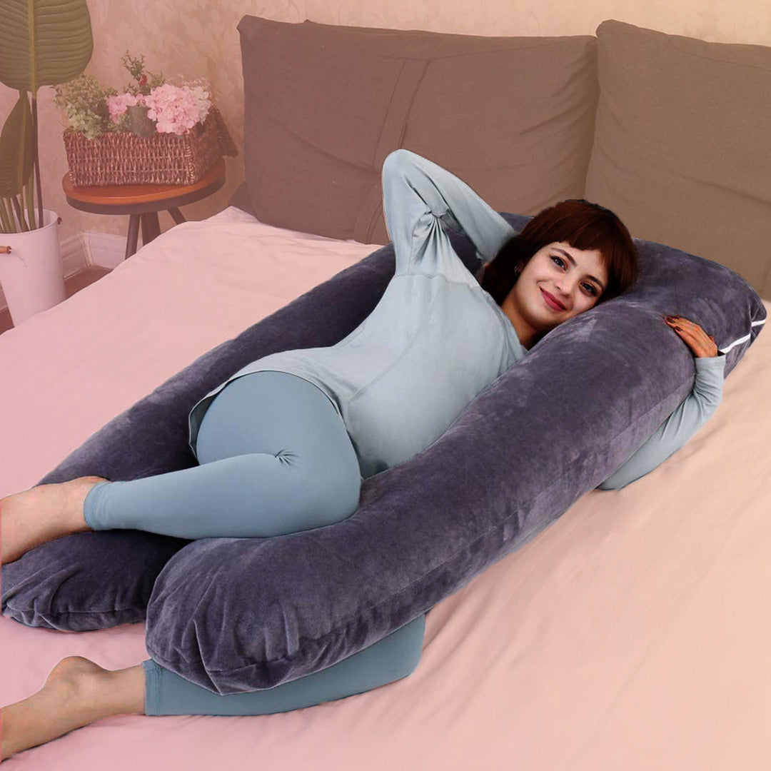 Premium U-Shaped Pregnancy Pillow – Full Body Maternity Cushion with Detachable Extension
