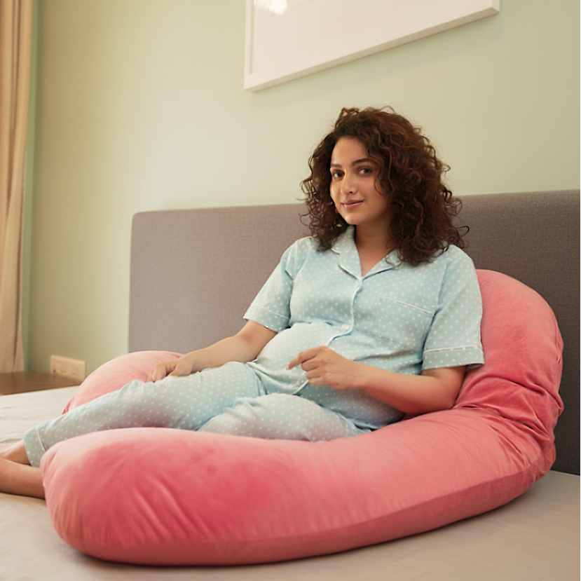 Luxury U-Shaped Body Pillow – XXL Orthopedic Maternity Support with Cooling Bamboo Cover