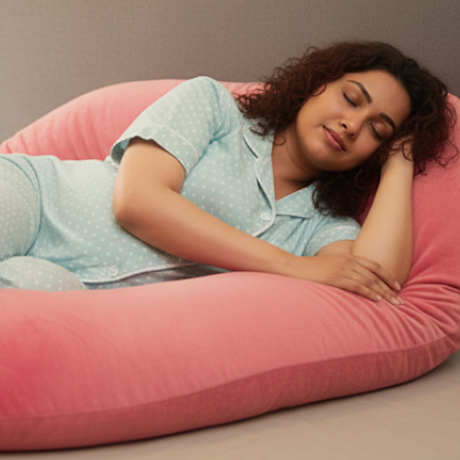 Luxury U-Shaped Body Pillow – XXL Orthopedic Maternity Support with Cooling Bamboo Cover