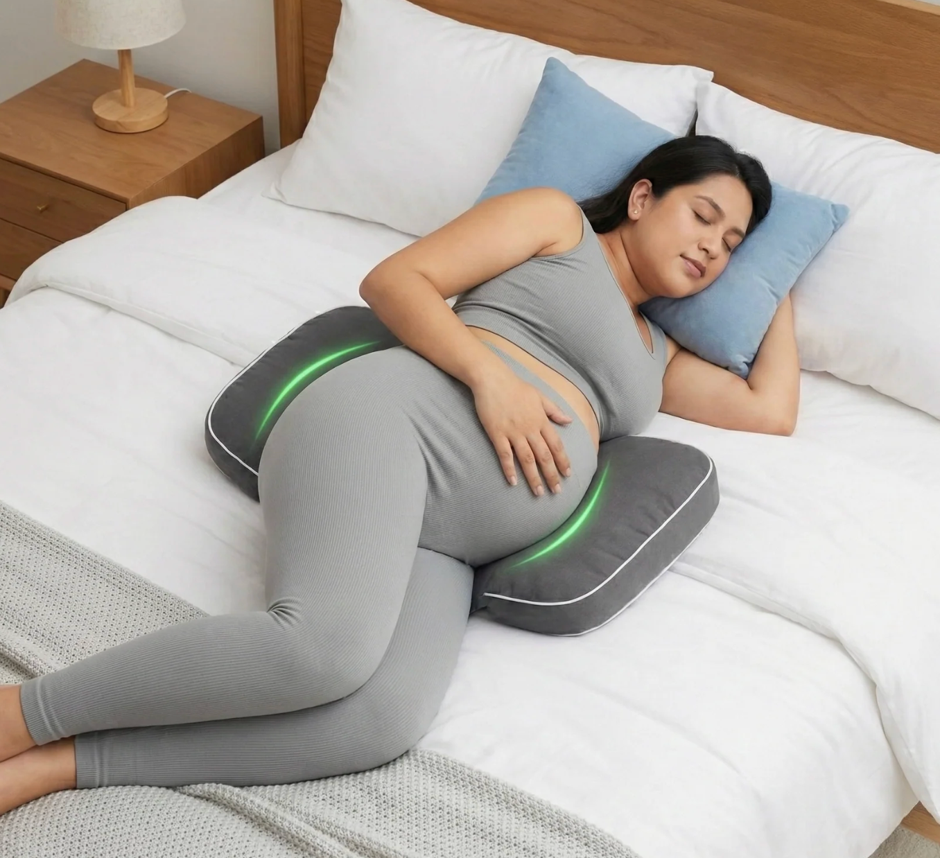 Premium Pregnancy Wedge Pillow – Compact Belly & Back Support Cushion