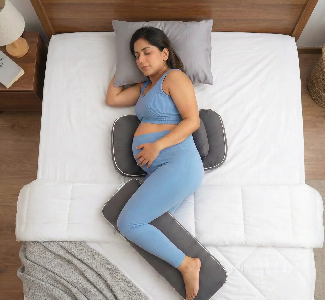 Premium Pregnancy Wedge Pillow – Compact Belly & Back Support Cushion