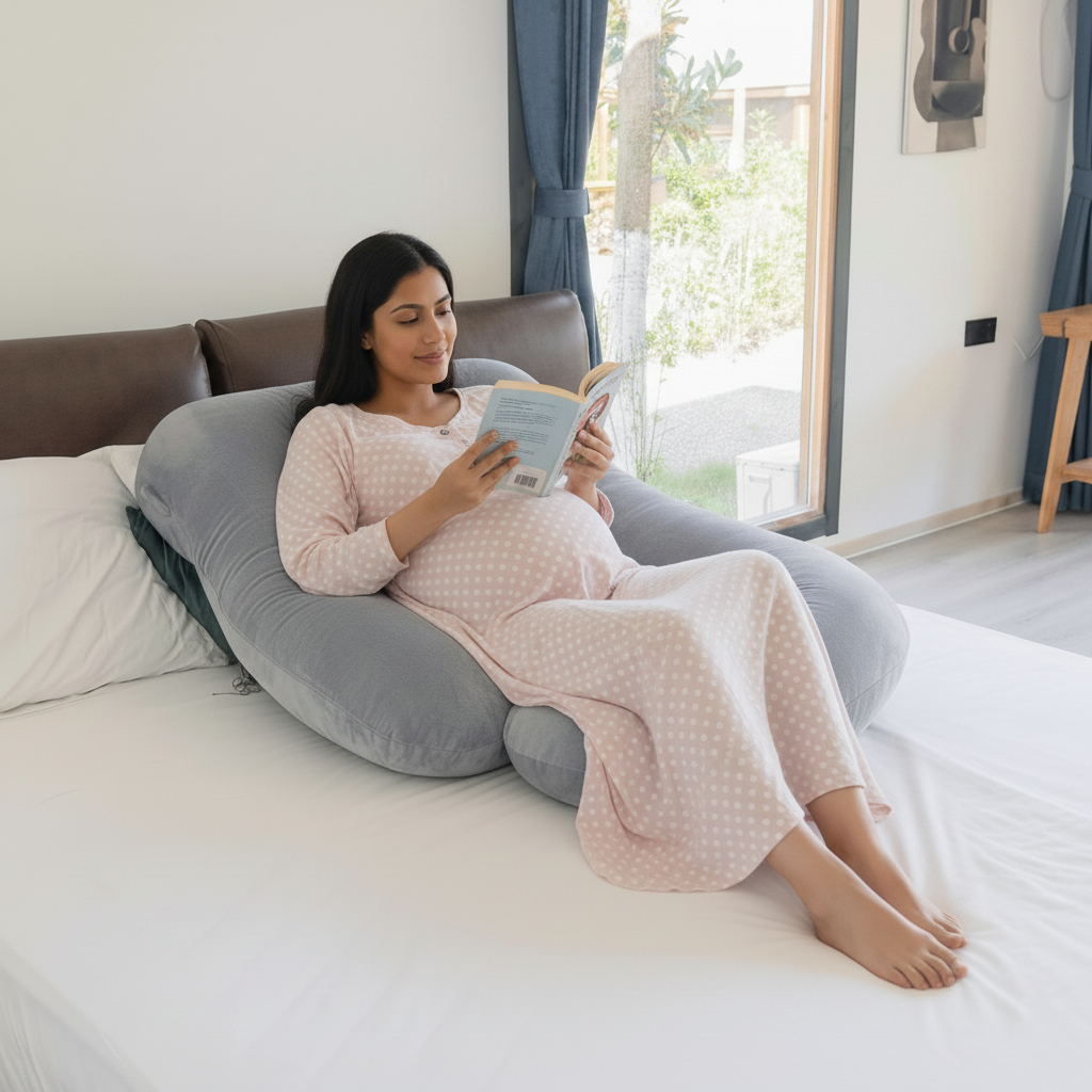 Premium G-Shaped Maternity Pillow – Total Body Pregnancy Support for Neck & Hips