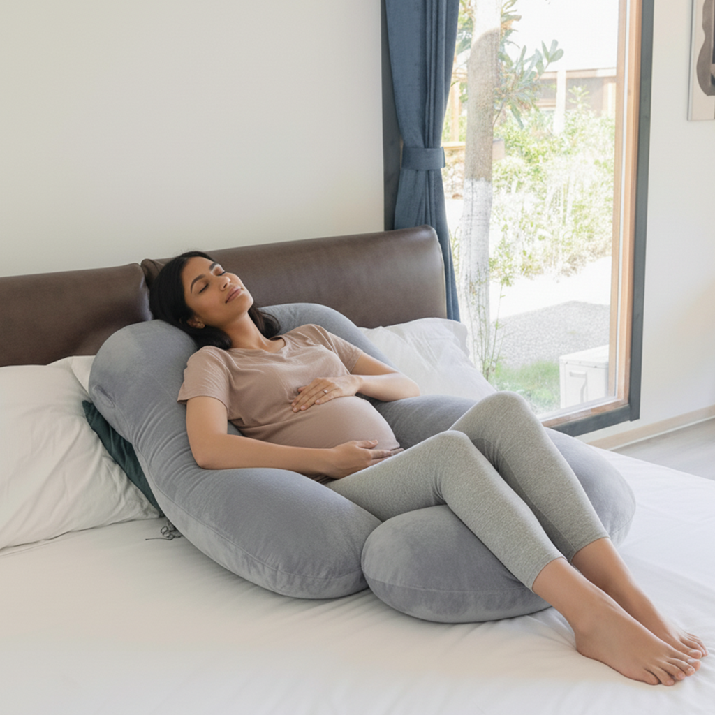 Premium G-Shaped Maternity Pillow – Total Body Pregnancy Support for Neck & Hips