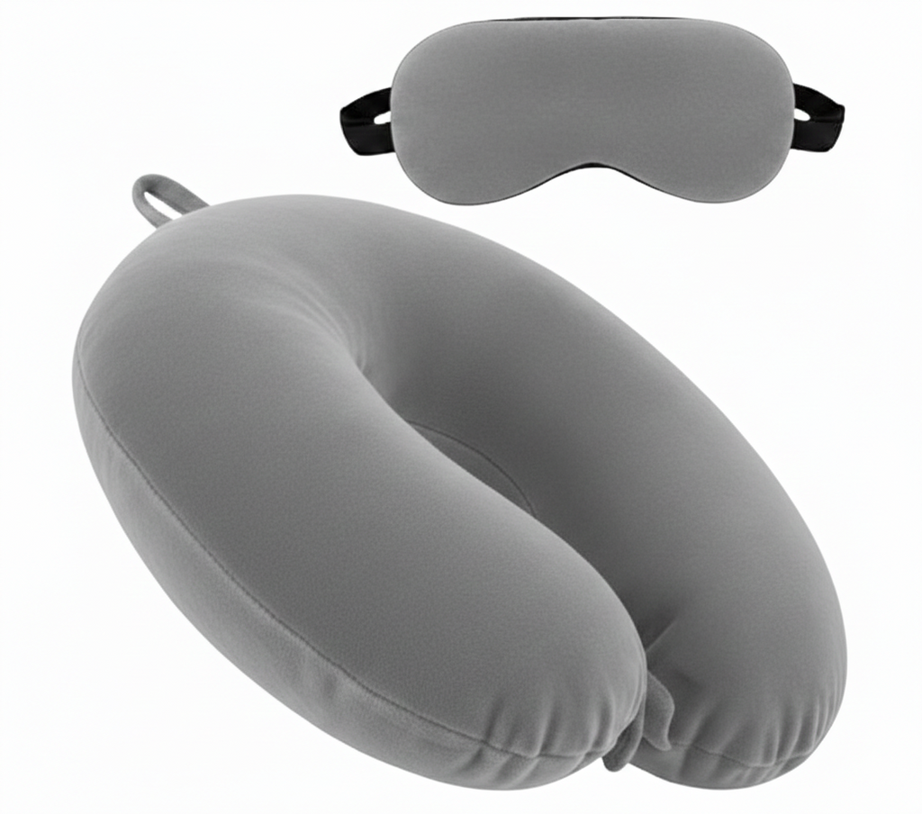 Quilt Comfort - Neck Pillow & Blackout Eye Mask Combo