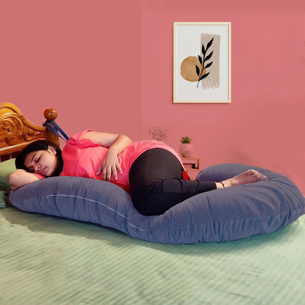 Premium C-Shaped Full Body Pregnancy Pillow – Cotton Maternity Support Cushion for Side Sleepers