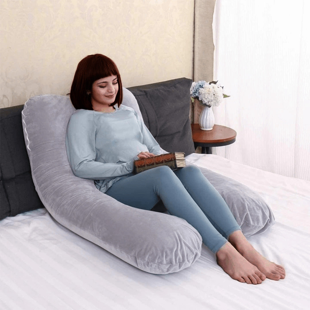 Premium U-Shaped Pregnancy Pillow – Full Body Maternity Cushion with Detachable Extension