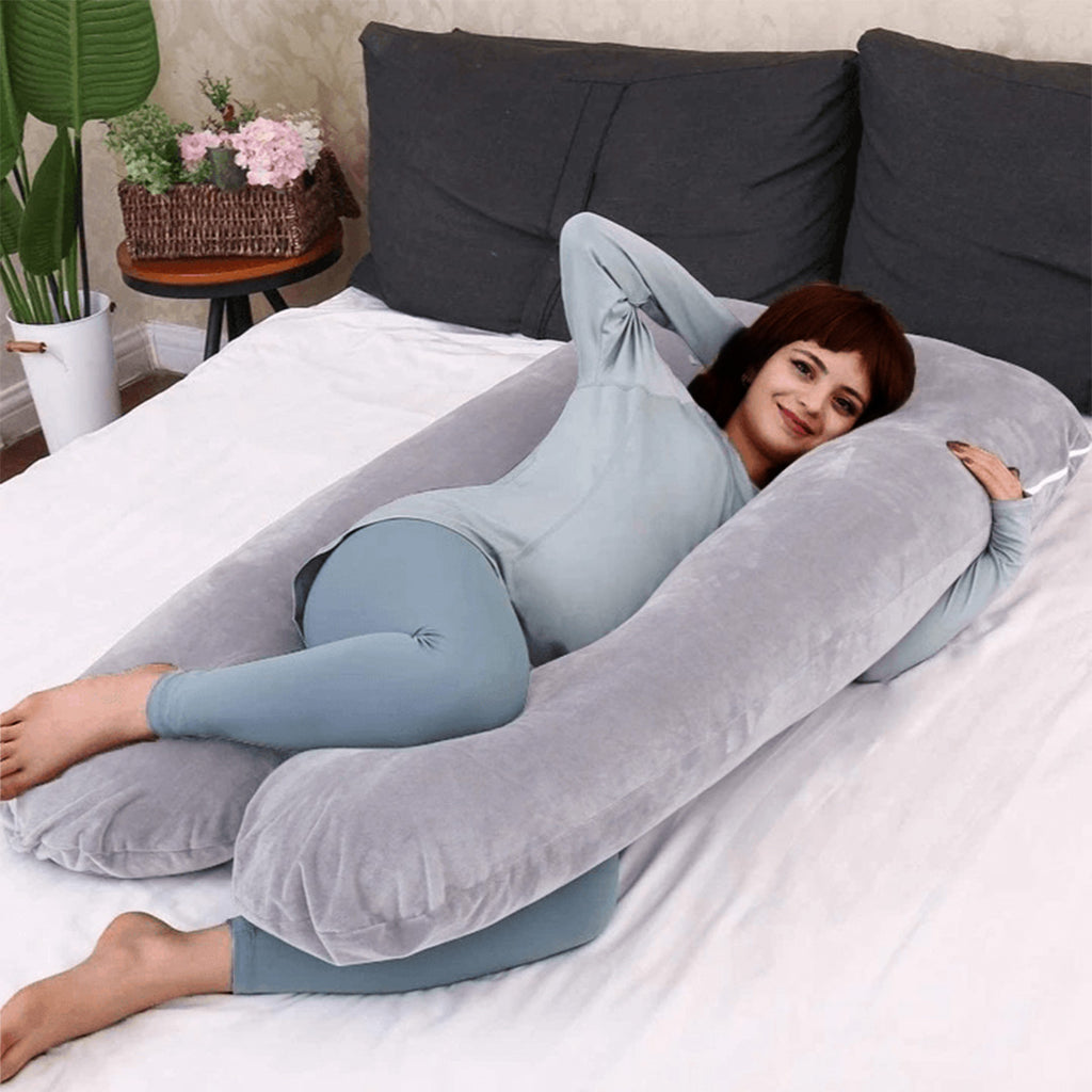 Premium U-Shaped Pregnancy Pillow – Full Body Maternity Cushion with Detachable Extension
