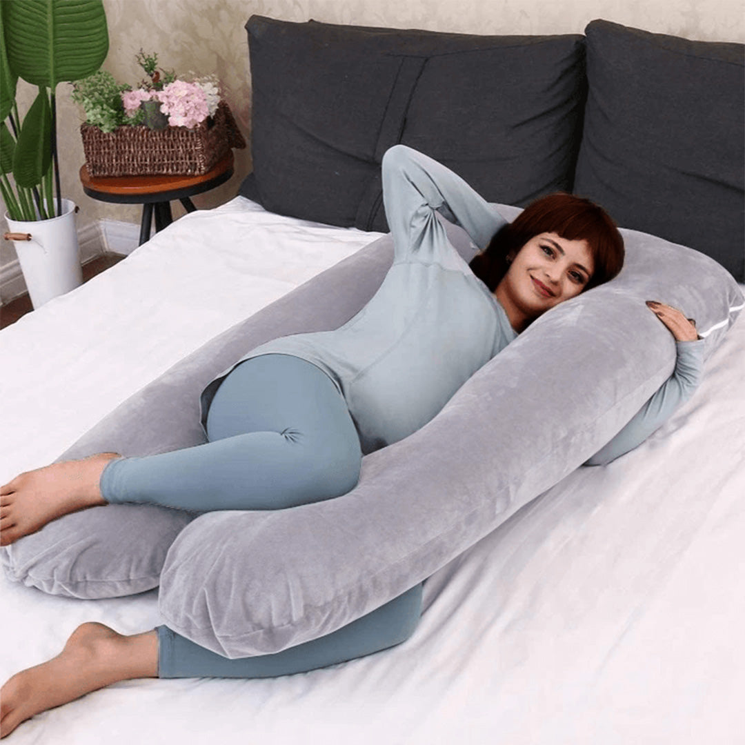 Premium U-Shaped Pregnancy Pillow – Full Body Maternity Cushion with Detachable Extension
